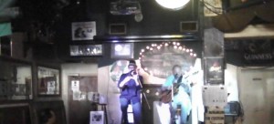 Chip Wilson (guitar and vocals) with Mark McGrain (trombone) at Kerry Irish Pub