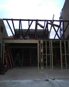 looking into the house from the back.